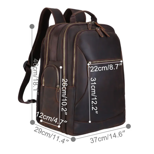 Barcelona - Large Capacity Leather Backpack