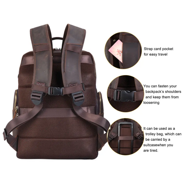 Barcelona - Large Capacity Leather Backpack