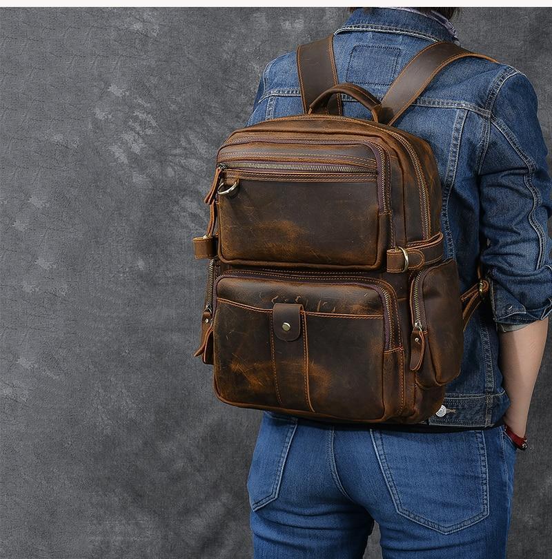 Hamburg - Brown Leather Backpack