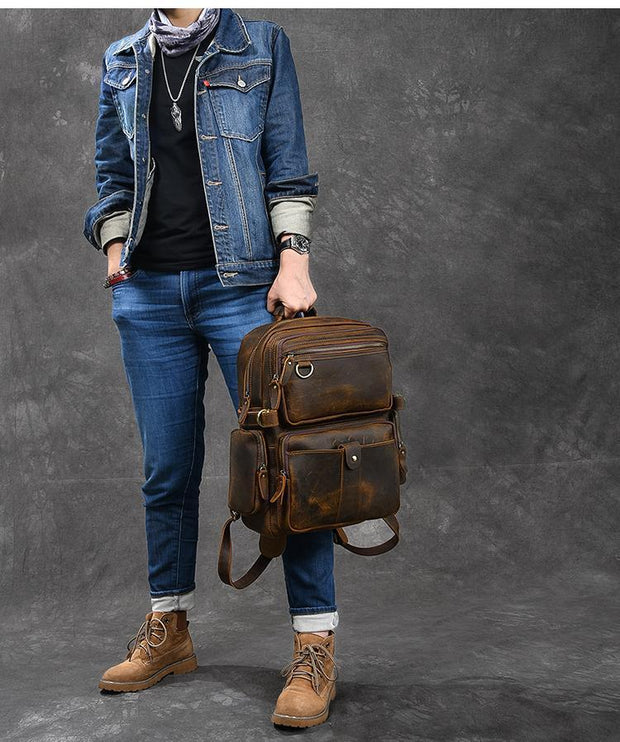 Hamburg - Brown Leather Backpack