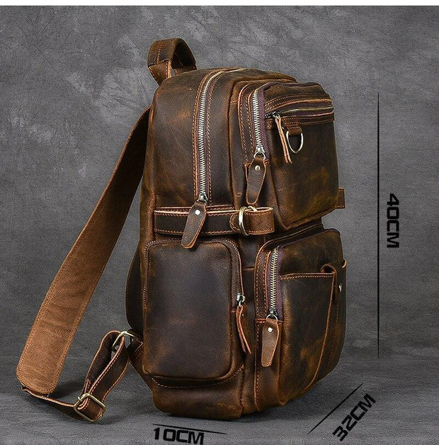 Hamburg - Brown Leather Backpack