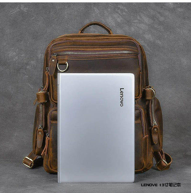 Hamburg - Brown Leather Backpack