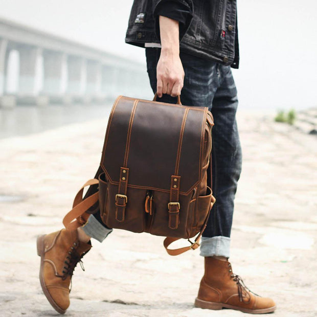 Warsaw - Brown Leather Rucksack