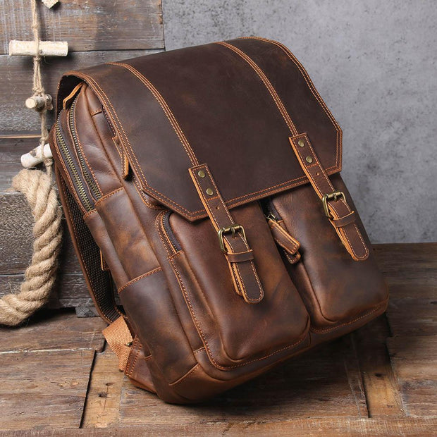 Warsaw - Brown Leather Rucksack